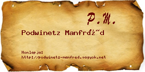 Podwinetz Manfréd névjegykártya