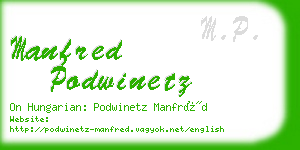 manfred podwinetz business card